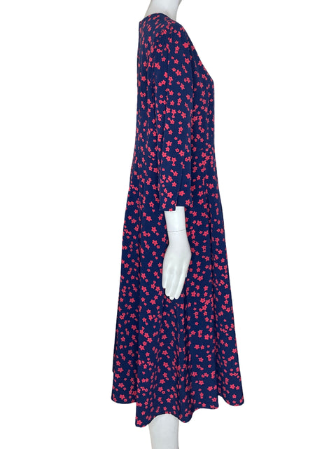 Vestido Tesoro Tps Midi Floral Manga larga Azul - Talla XL