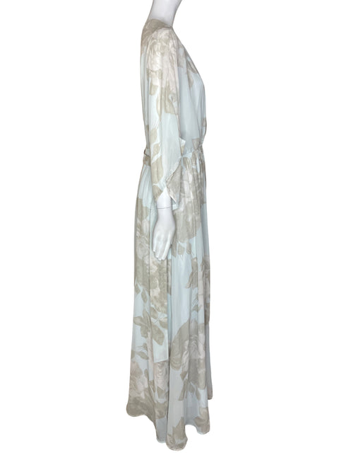 Vestido Onetheland Suelto Transparente Estampado Beige - Talla XL