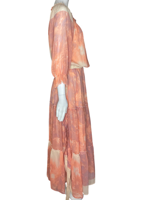 Vestido Karishma Estampado Transparente Manga larga Naranja - Talla XL