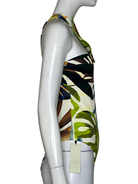 Vestido De Baño Never Fully Dressed Asimétrico Bordado Verde - Talla 36
