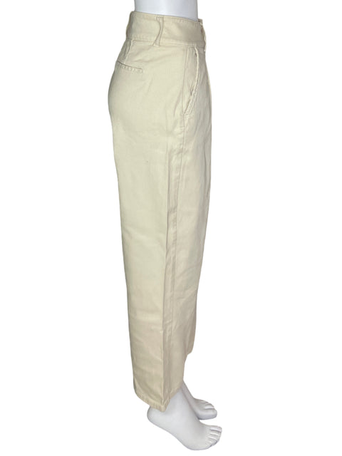Pantalón Punto Blanco Bolsillo Recto Beige - Talla 10