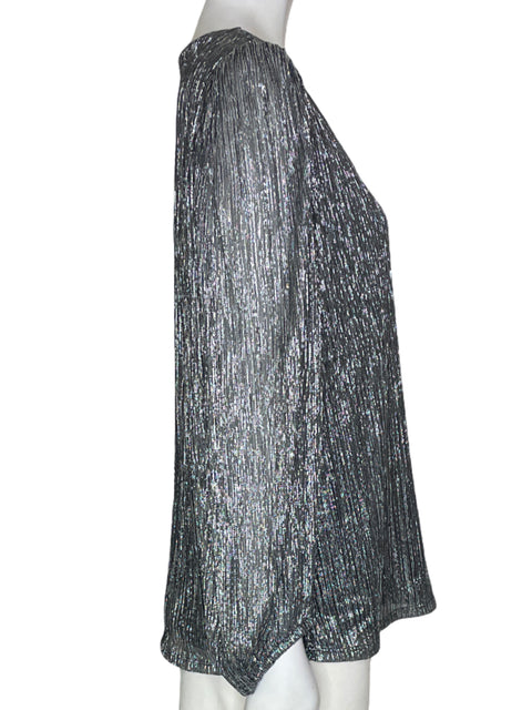 Blusa Nine West Brillo Cuello v Plateado - Talla L