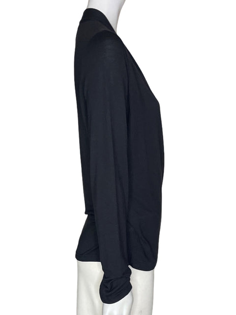 Blusa Banana Republic Liso Cruzado Negro - Talla M