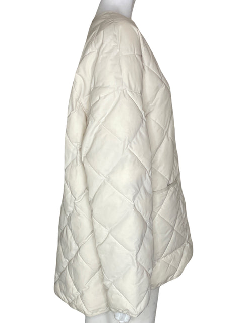 Chaqueta Pufftech Acolchado Cuello redondo Beige - Talla L