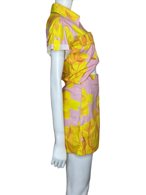 Set Mia De Dios Short+top Estampado Rosado - Talla S