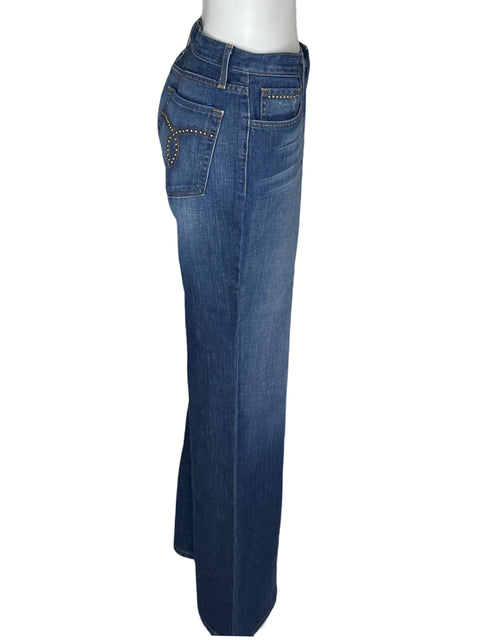 Pantalón Karen Kane Wide-leg Recto Azul - Talla 29