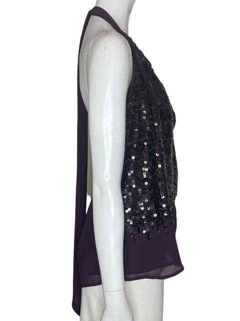 Blusa Ark & Co Lentejuelas Strapless Morado - Talla L