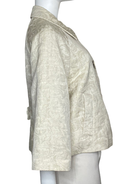 Blazer Emma James Jacquard Bolsillos Blanco - Talla 8