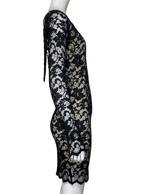 Vestido Sentimental Ny Encaje Negro - Talla M