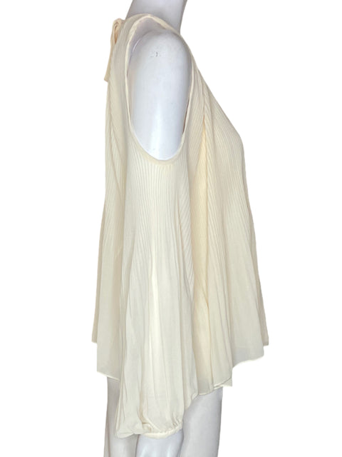 Blusa Romeo & Juliet Plisado Abierto Manga larga Beige - Talla M