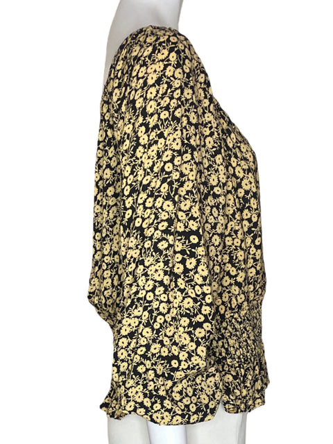 Blusa Lost+wander Floral Cuello v Beige - Talla L