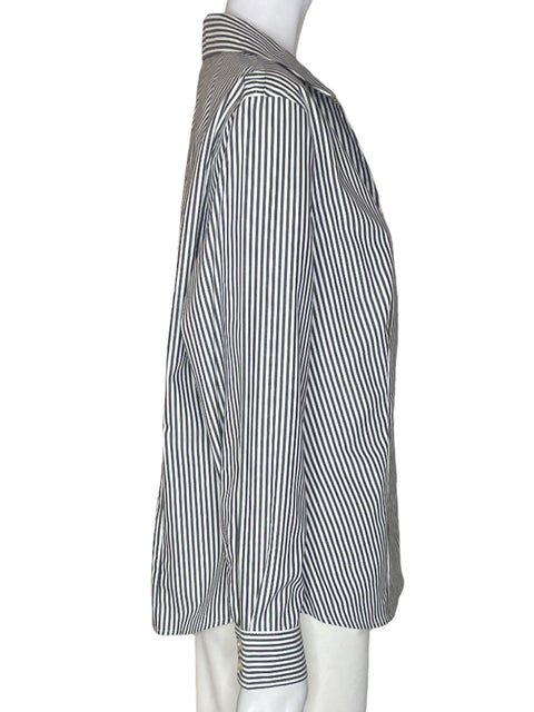 Blusa Jones New York Rayas Manga larga Cuello v Negro - Talla L