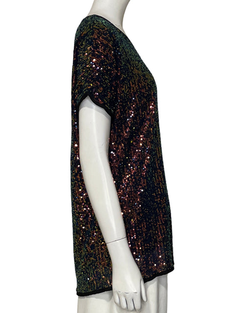 Blusa Glitter Ave Boutique Lentejuelas Negro - Talla M