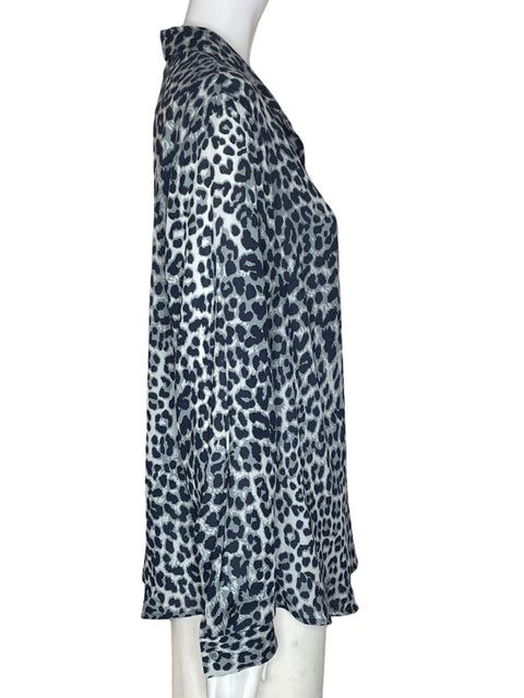 Blusa Jones New York Animal print Manga larga Negro - Talla 12