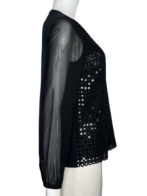 Blusa Tory Burch Lentejuelas Manga larga Negro - Talla 4