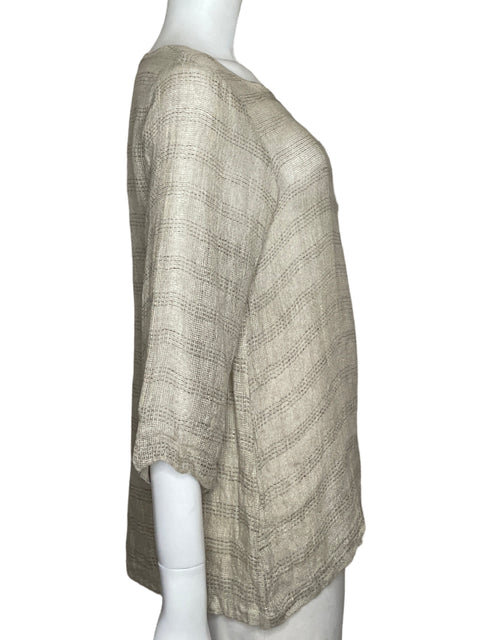 Blusa Marila Tejido Media manga Beige - Talla M
