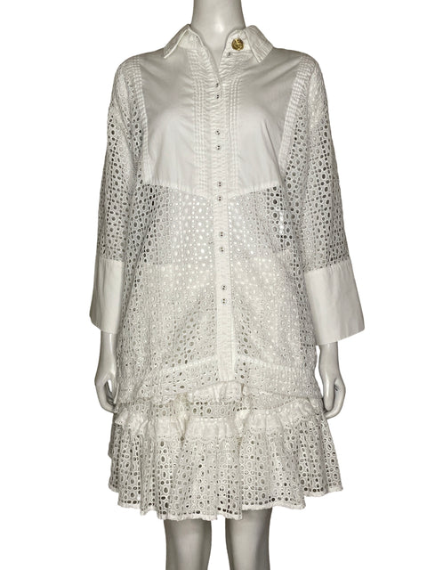 Vestido Aje Midi Encaje Blanco - Talla 10