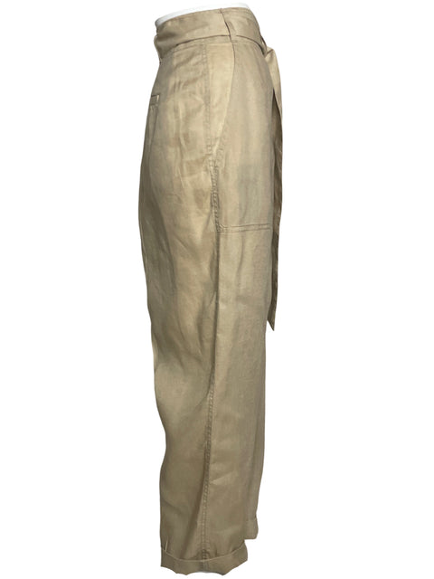 Pantalón Ralph Lauren Cinturón Recto Marrón - Talla 14