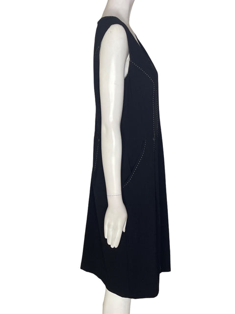 Vestido Evan-picone Sin mangas Puntadas Negro - Talla 12