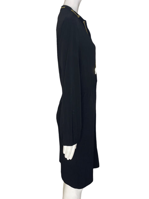 Vestido Tahari Manga larga Suelto Cadenas Negro - Talla 10