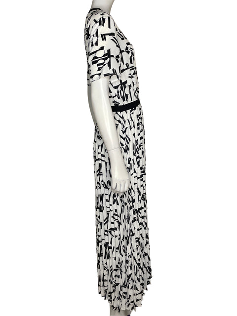 Vestido Maje Estampado Plisado Negro - Talla 42