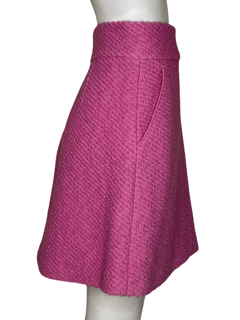 Falda Red Valentino Tejido Bouclé De Lana Midi Rosado - Talla 44