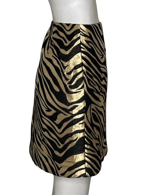 Falda Banana Republic Estampado Midi Dorado - Talla 12