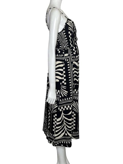 Vestido Tesoro Tps Estampado Tiras Negro - Talla S
