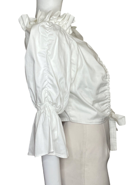 Blusa Vasquez & Garcia Fruncida Blanco - Talla M