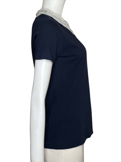 Top Sandro Cuello peter pan Azul - Talla 0