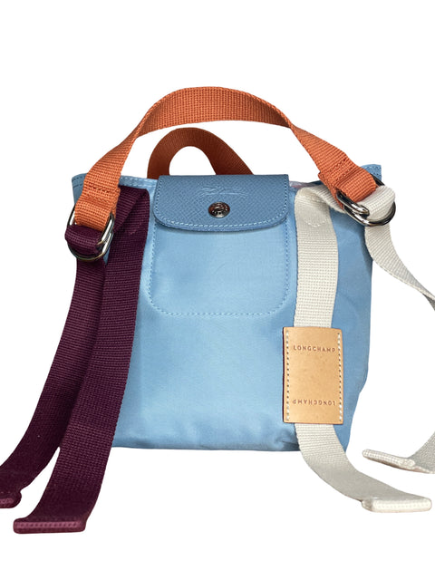 Cartera Longchamp Re-play North South Azul - Talla U