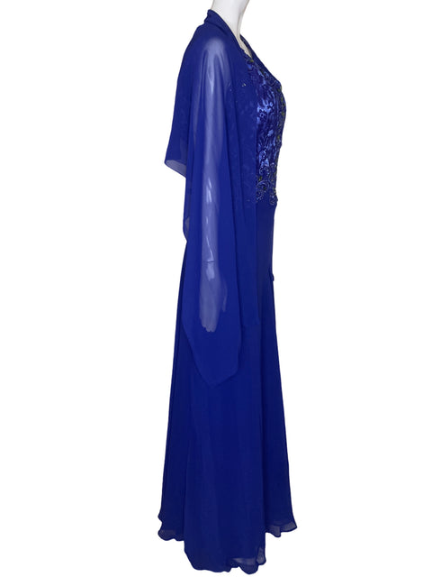 Vestido De Fiesta Bicici & Coty Prederia Chal Suelto Azul - Talla XL