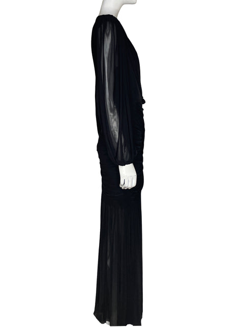 Vestido Cameo Maxi Cuello v Negro - Talla M