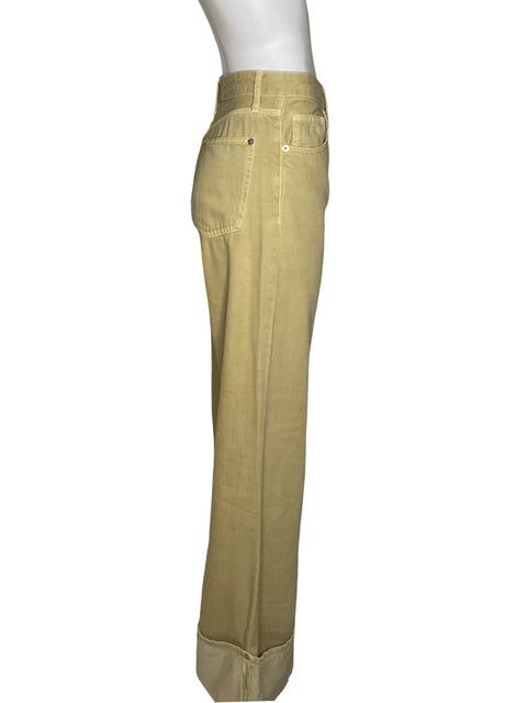 Jean Zara Bota Ancha Beige - Talla 36