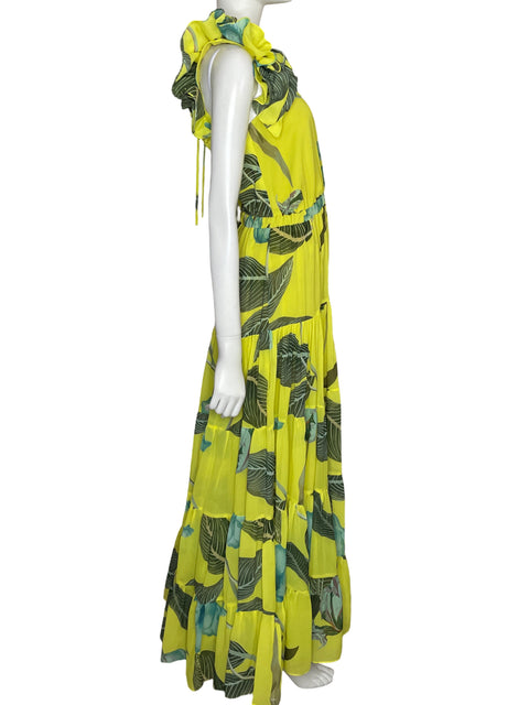 Vestido Vtch Maxi Tropical Amarillo - Talla M