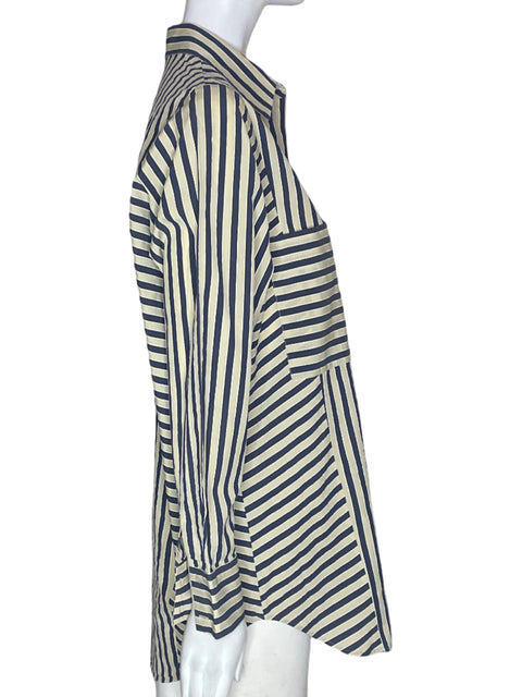 Blusa Massimo Dutti Rayas Manga larga Gris - Talla XS