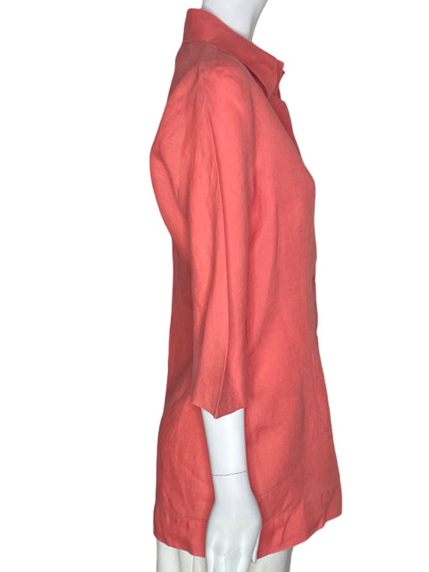 Blusa Ketty Tinoco Liso Botones Manga larga Rosado - Talla 8