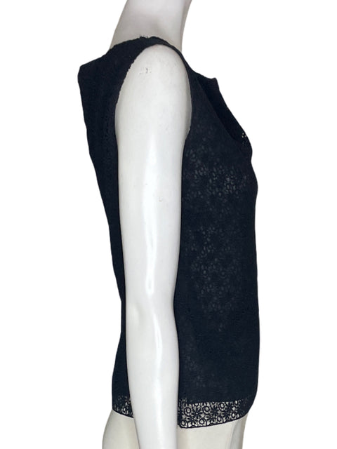 Blusa Carolina Herrera Estampado Tejido Sin mangas Negro - Talla 10