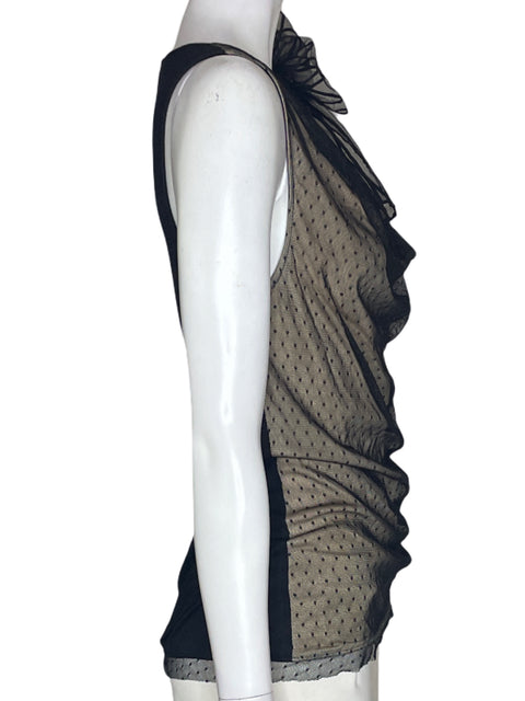 Blusa Valentino Sin mangas Transparente Negro - Talla S