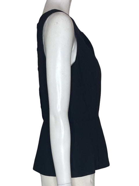 Blusa White House Black Market Sin mangas Liso Negro - Talla 4
