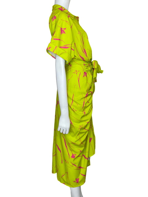 Vestido Ninoska Camisero Drapeado Verde - Talla L