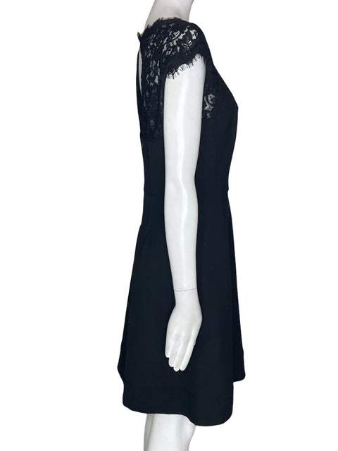 Vestido Diane Von Furstenberg Liso Tejido Cuello redondo Negro - Talla 4