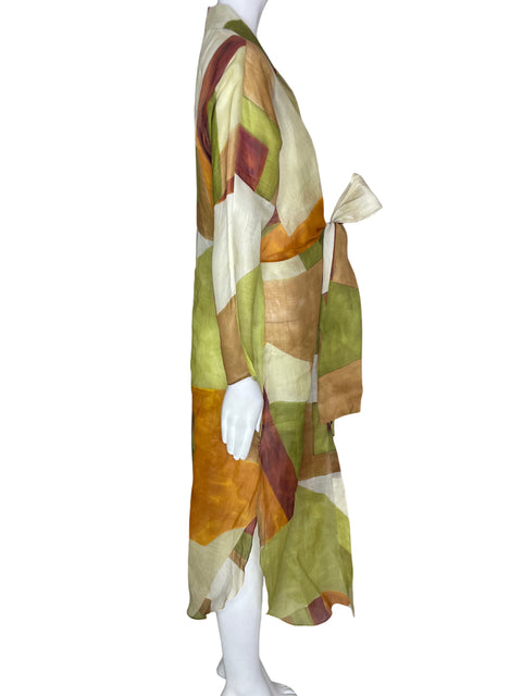 Vestido Massimo Dutti Estampado Transparente Manga larga Naranja - Talla S