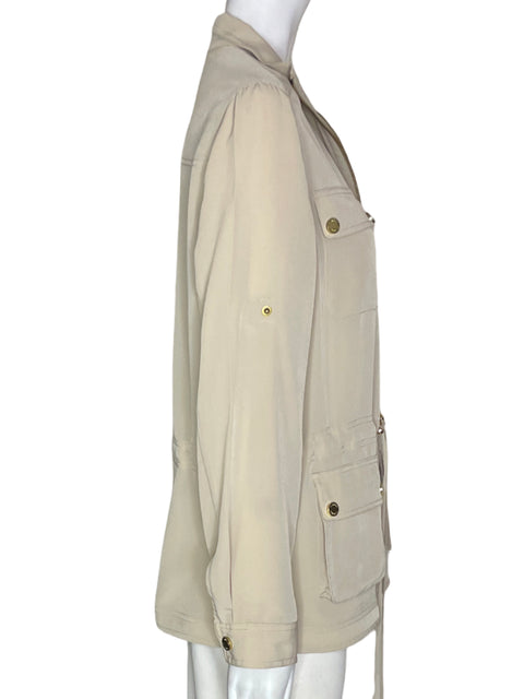 Chaqueta Calvin Klein Liso Bolsillo Zipper Manga larga Beige - Talla S