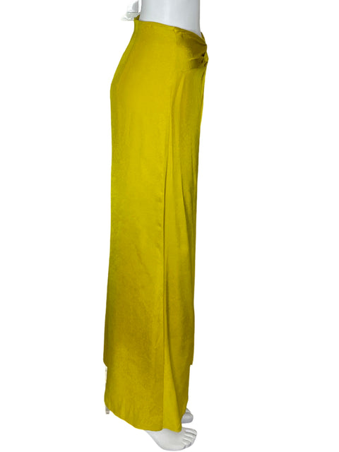 Pantalón Silvia Tcherassi Liso Palazo Nudo Amarillo - Talla M