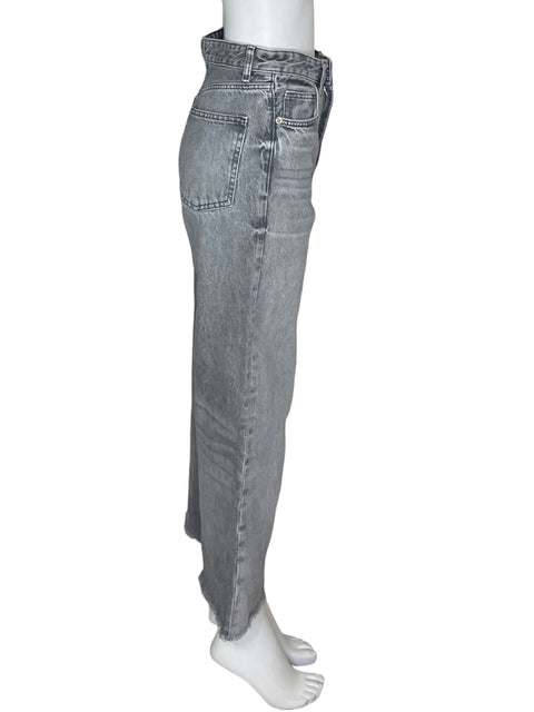 Pantalón Zara Recto Wide-leg Gris - Talla 34