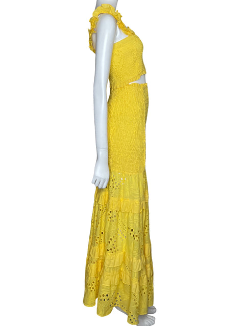 Set Luxxel Eyelet Falda+top Amarillo - Talla M