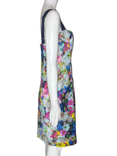 Vestido Erdem Estampado Floral Tiras Rosado - Talla 8