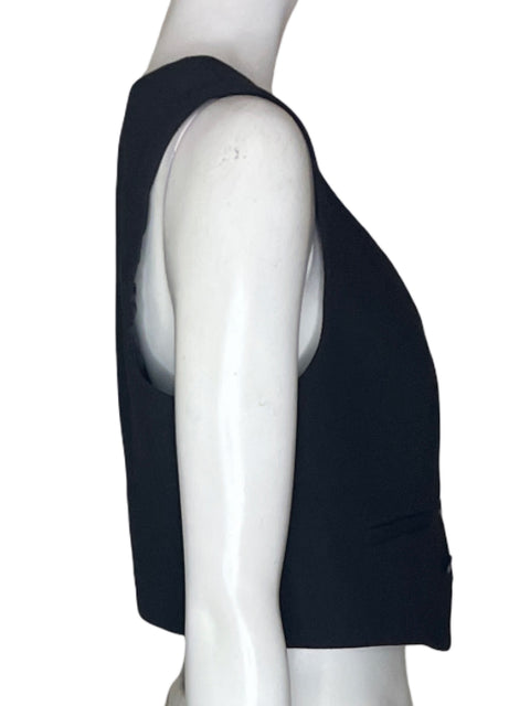 Blusa Zara Sin mangas Cuello v Liso Negro - Talla S