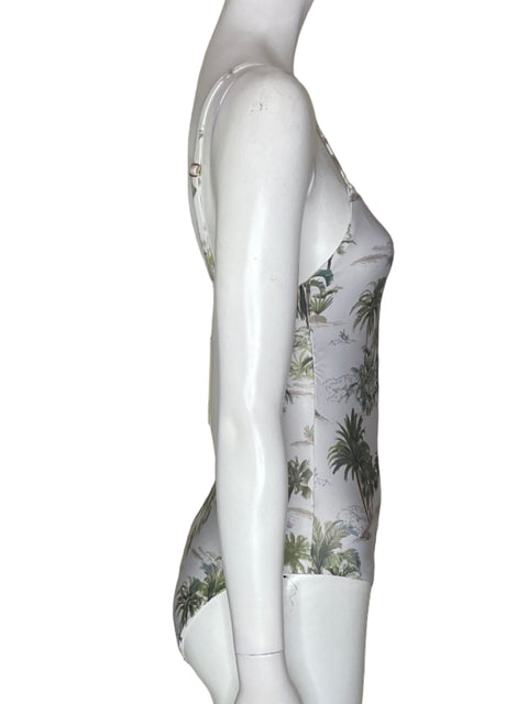 Traje De Baño Onda De Mar Estampado Tiras Verde - Talla S